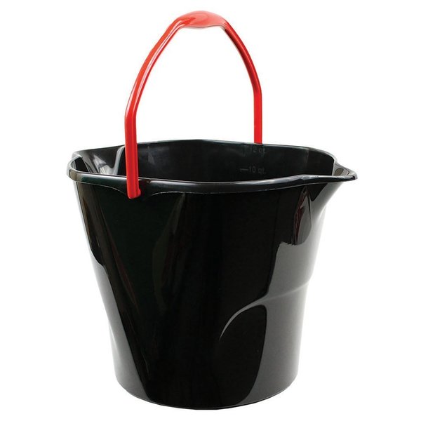 Libman Commercial 3 Gallon Round Utility Bucket, Black, 6PK 517